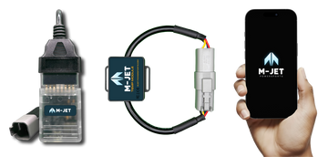 دونجل M-JET FLASHER ووحدة M-JET وهاتف ذكي مع تطبيق M-JET